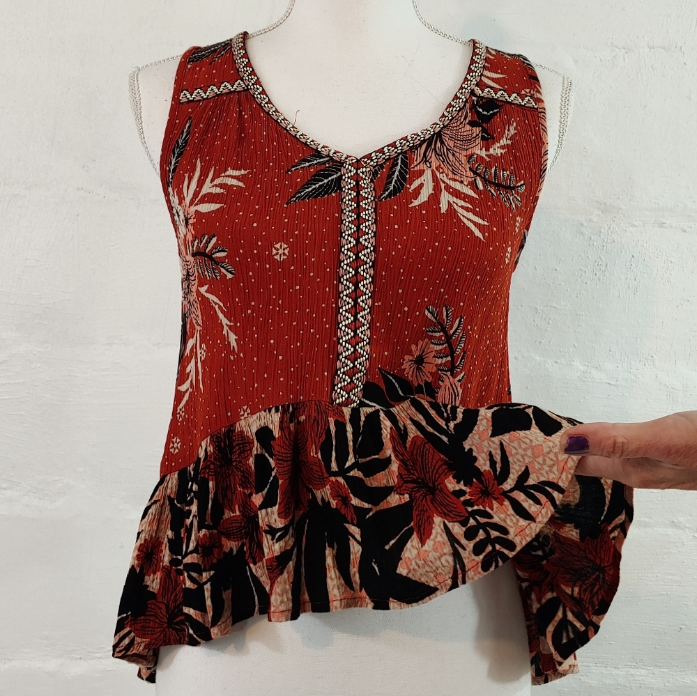 PATRONS OF PEACE FLORAL BOHO SLEEVELESS TOP - Picture 14 of 14